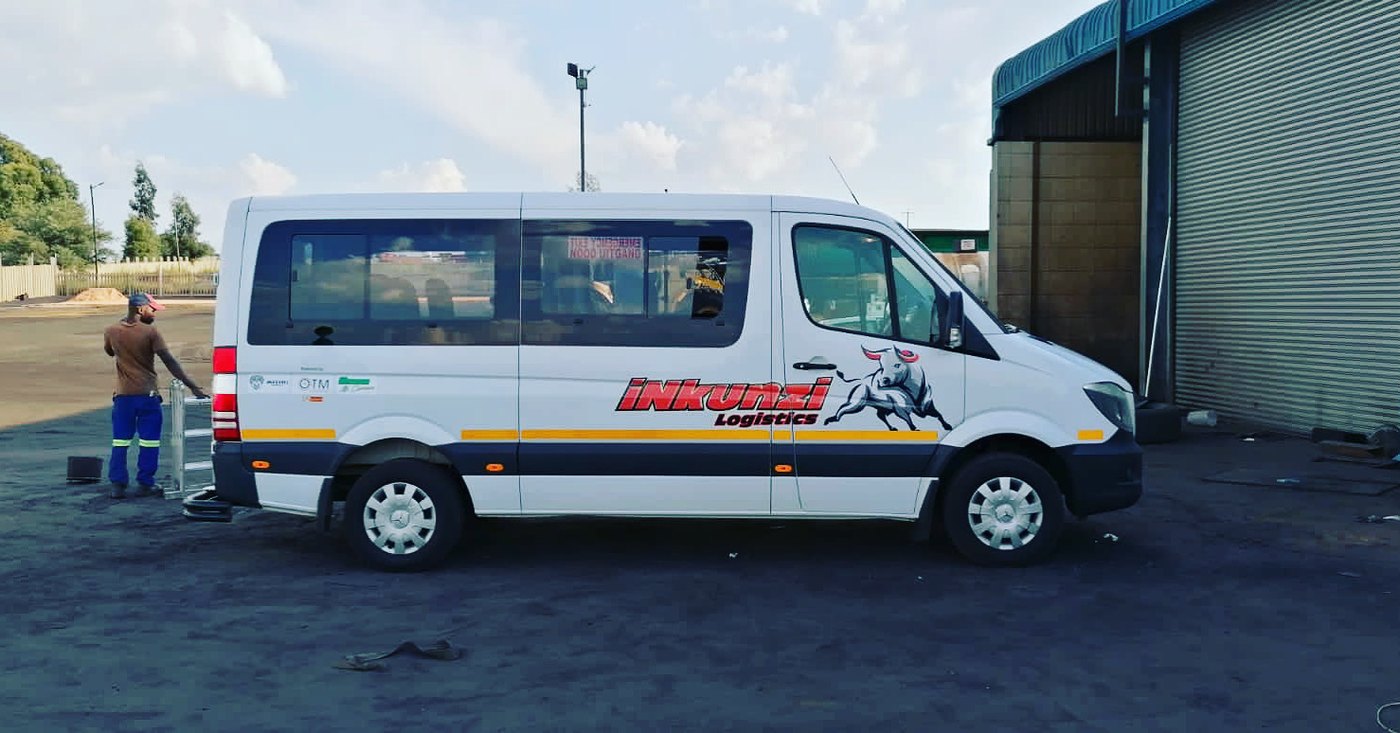 Commercial Mercedes-Benz Sprinter fleet van branding for iNkunzi Logistics